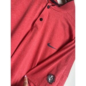 Nike Men XL Tiger Woods Collection Snap Blade Collar Golf Polo Shirt Red Dri Fit